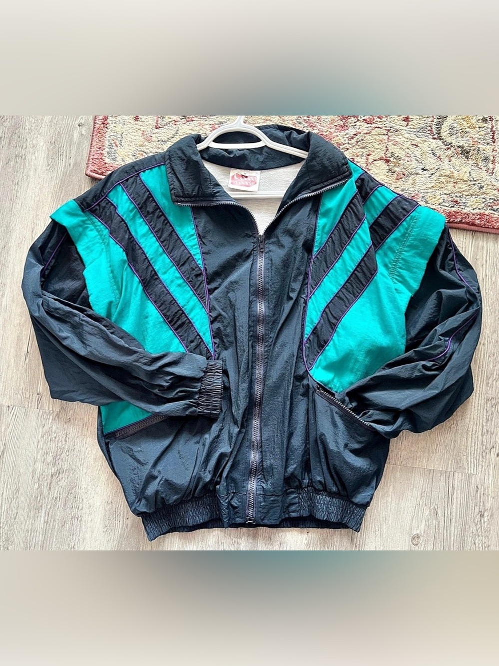 Color Block Ski Jacket in Black & Green Like New